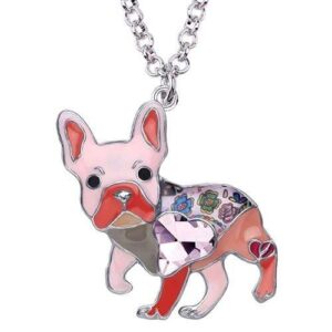 Bouledogue Avenue Pour Humains Rose Collier avec Pendentif Carlin 6 couleurs
