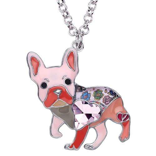 Bouledogue Avenue Pour Humains Rose Collier avec Pendentif Carlin 6 couleurs