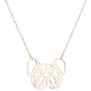 Bouledogue Avenue Pour Humains Doré Collier - Bouledogue Origami