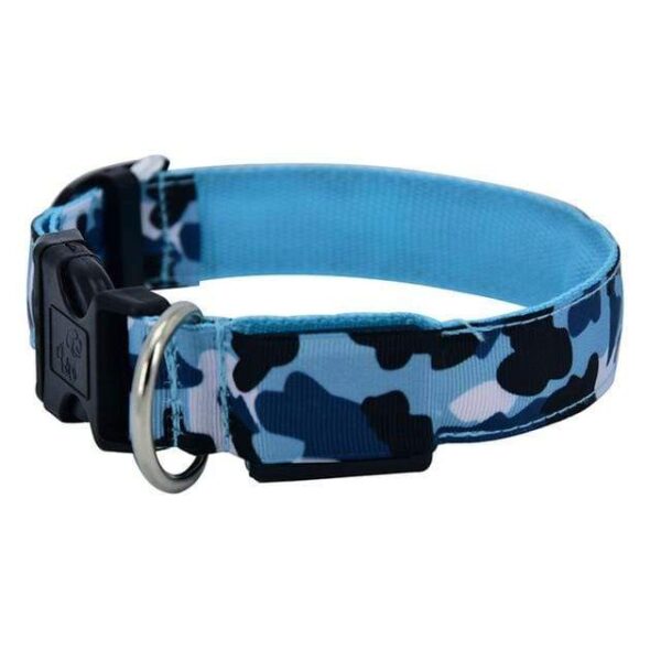 Collier Camouflage LED Pour Chien 12 Collier Camouflage LED Pour Chien Pour Bouli Bleu / XL