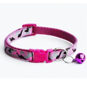 Bouledogue Avenue Pour Bouli Rose Collier en Nylon Camouflage Ajustable