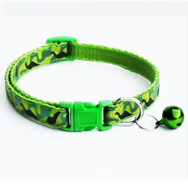 Bouledogue Avenue Pour Bouli Vert Collier en Nylon Camouflage Ajustable