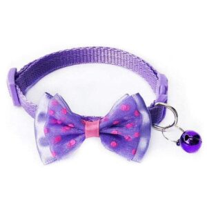 Bouledogue Avenue Pour Bouli Mauve / 1.0cm 19-32cm Collier Noeud Papillon Ajustable