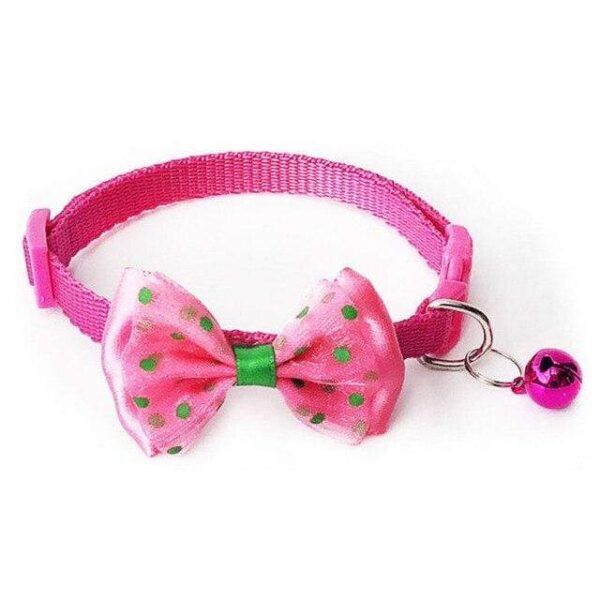 Bouledogue Avenue Pour Bouli Rose foncé / 1.0cm 19-32cm Collier Noeud Papillon Ajustable