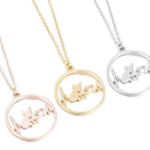 Bouledogue Avenue Pour Humains Collier pour Femme - Bouledogue Lignes de Coeur