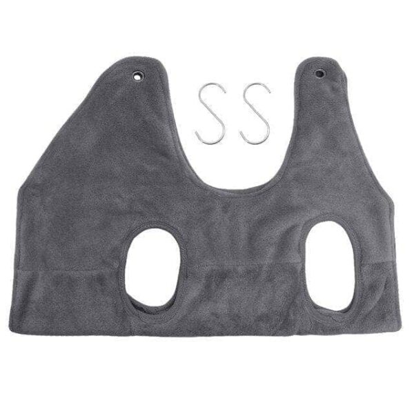 Bouledogue Avenue Gray / S Dog Cat Hammock Helper Soft Flannel Pet Grooming Hammocks Restraint Bag Harness for Nail Clip Trimming Bathing with 2 Hook