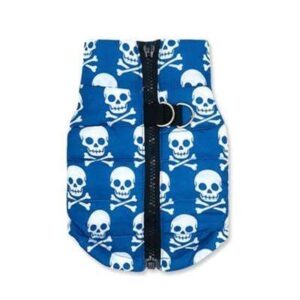 Bouledogue Avenue Pour Bouli Têtes de mort - Bleu / L Doudoune sans manches Waterproof - 11 coloris