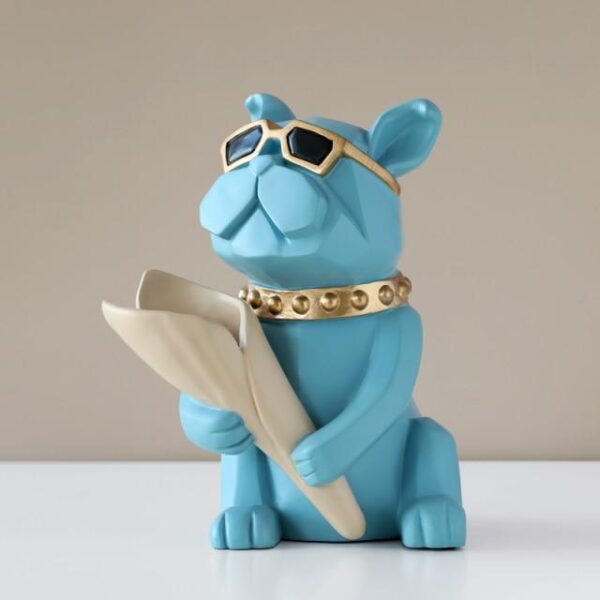 Bouledogue Avenue Pour Humains Bleu Figurine Bouledogue Français
