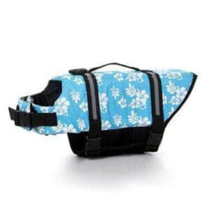 Bouledogue Avenue Bleu Fleurs / XXS Gilet de sauvetage pour chien - 11 couleurs