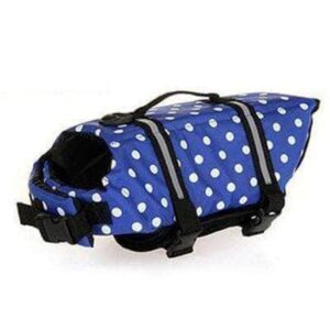Bouledogue Avenue Bleu Pois / XXS Gilet de sauvetage pour chien - 11 couleurs