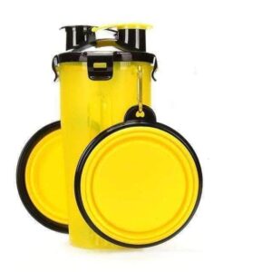 Bouledogue Avenue Pour Bouli Jaune Gourde 2 en 1 + Deux Bols rétractables