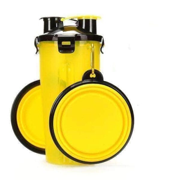 Bouledogue Avenue Pour Bouli Jaune Gourde 2 en 1 + Deux Bols rétractables