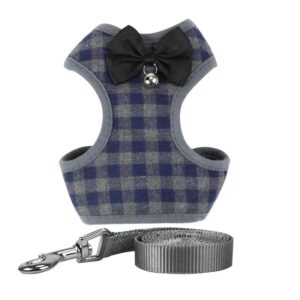 Harnais ajustable Noeud Papillon - Laisse OFFERTE Pour Bouli Bleu / L