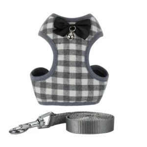 Harnais ajustable Noeud Papillon - Laisse OFFERTE Pour Bouli Gris / L