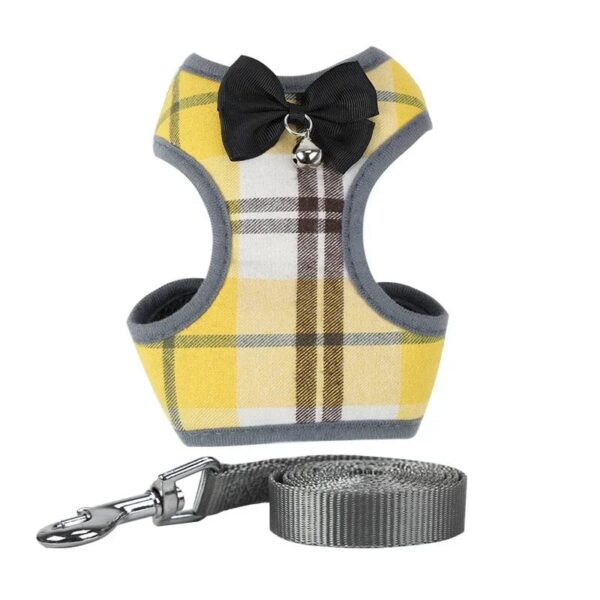 Harnais ajustable Noeud Papillon - Laisse OFFERTE Pour Bouli Jaune / M
