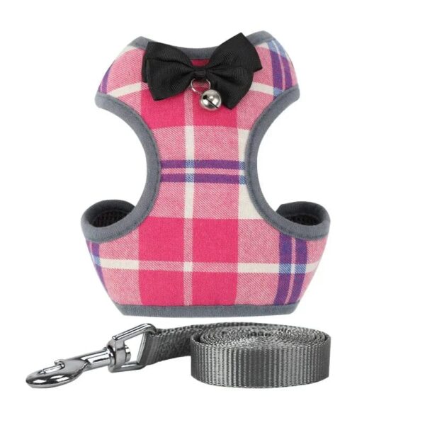 Harnais ajustable Noeud Papillon - Laisse OFFERTE Pour Bouli Rose / L