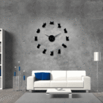 Bouledogue Avenue Noir / 70 à 120 cm Horloge Géante Bouledogue Français