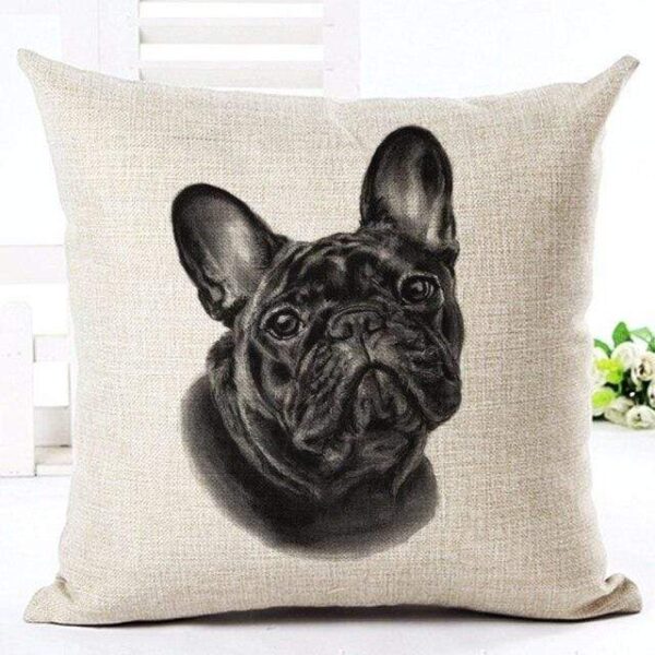Bouledogue Avenue Pour Humains 450mm*450mm / 3 Housse de coussin - Bouledogue Français