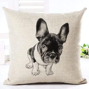 Bouledogue Avenue Pour Humains 450mm*450mm / 4 Housse de coussin - Bouledogue Français