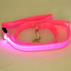 Bouledogue Avenue Pour Bouli Pink / Width 25mm Laisse Lumineuse LED