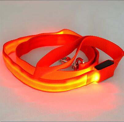 Bouledogue Avenue Pour Bouli Red / Width 25mm Laisse Lumineuse LED