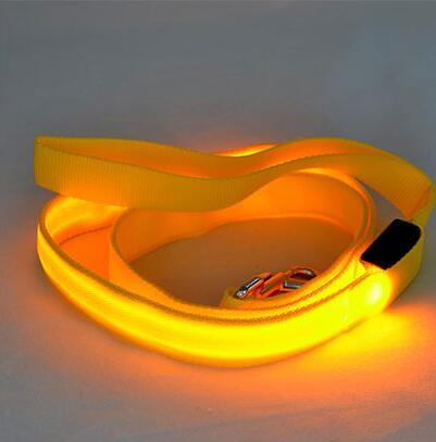 Bouledogue Avenue Pour Bouli Yellow / Width 25mm Laisse Lumineuse LED
