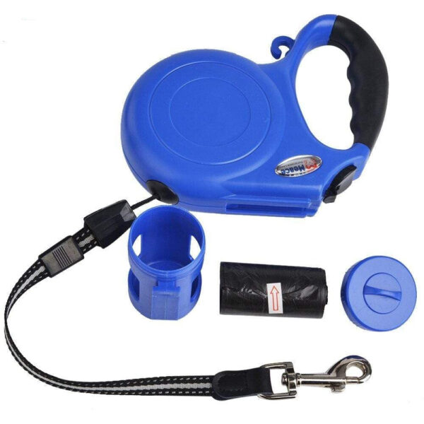 Bouledogue Avenue Pour Bouli Bleu Laisse rétractable (5 mètres) à Dispensaire de Sacs Poubelles