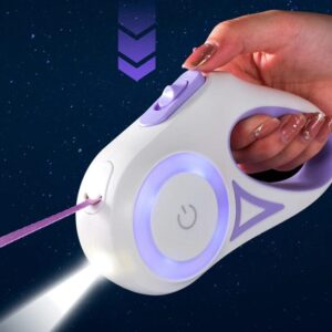 Laisse Rétractable Automatique avec LED – Promenades Sécurisées pour Bouledogue Français Dog Supplies