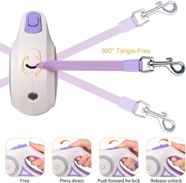 Laisse Rétractable Automatique avec LED – Promenades Sécurisées pour Bouledogue Français Dog Supplies
