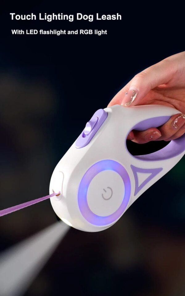 Laisse Rétractable Automatique avec LED – Promenades Sécurisées pour Bouledogue Français Dog Supplies