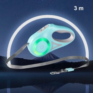 Laisse Rétractable Automatique avec LED – Promenades Sécurisées pour Bouledogue Français Dog Supplies Vert 3m