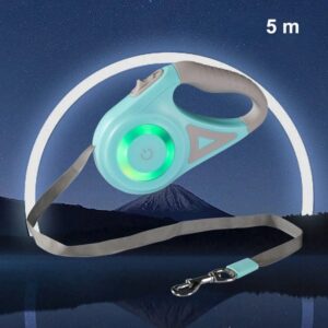 Laisse Rétractable Automatique avec LED – Promenades Sécurisées pour Bouledogue Français Dog Supplies Vert 5m
