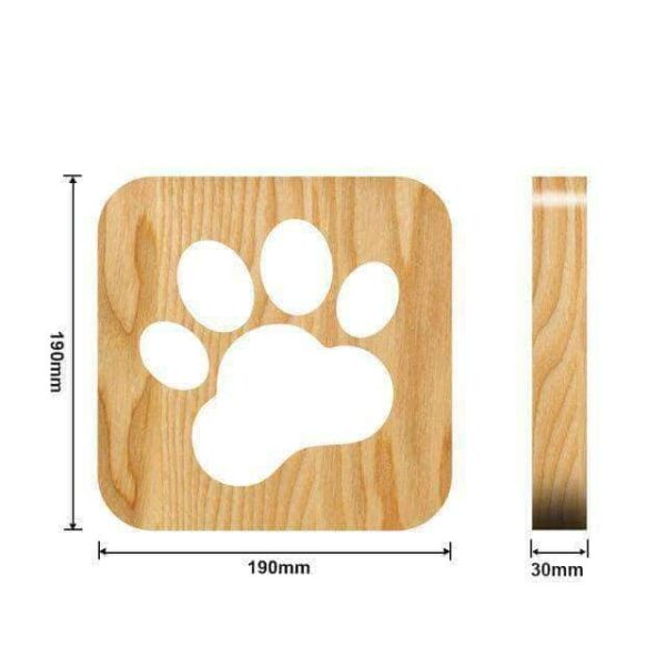 Bouledogue Avenue Pour Humains Lampe en bois - Patte de chien