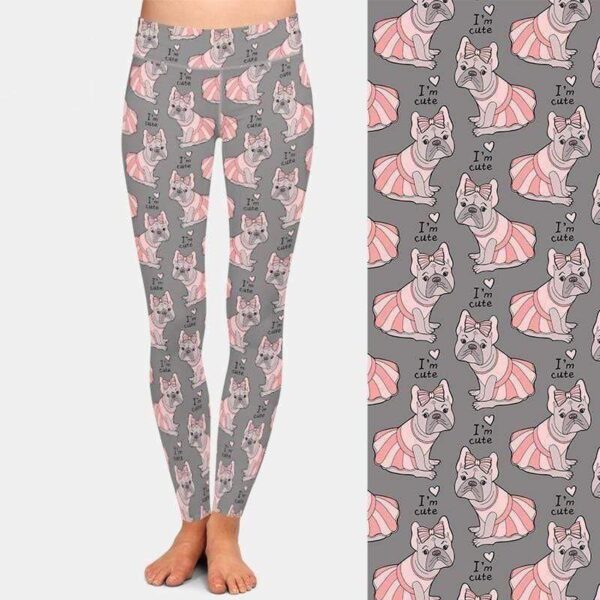 Bouledogue Avenue Leggings Femme Décor Bouledogue Français