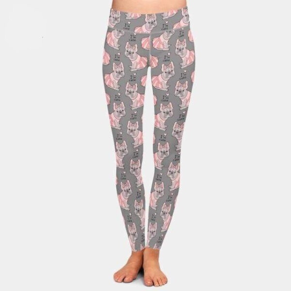 Bouledogue Avenue Dark Grey / XL Leggings Femme Décor Bouledogue Français