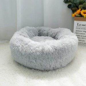 Bouledogue Avenue Light Gray / Diameter 60cm / SPAIN Lit Pouf en Peluche