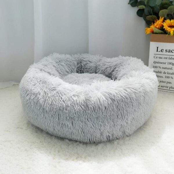 Bouledogue Avenue Light Gray / Diameter 60cm / SPAIN Lit Pouf en Peluche