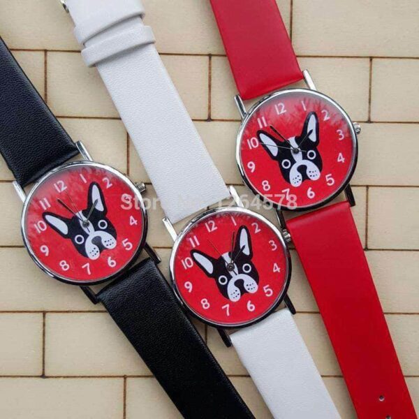 Bouledogue Avenue Pour Humains Montre Bouledogue Rouge, Noir ou Blanc