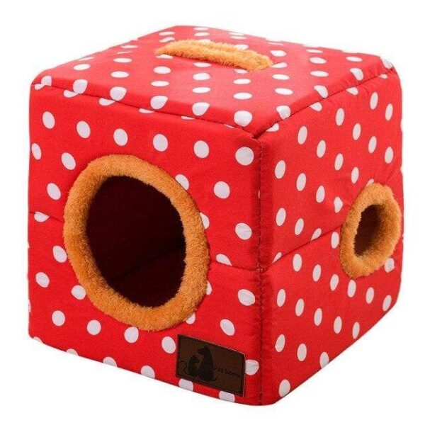 Bouledogue Avenue Pour Bouli Rouge Fraise / 46x46x44cm Niche d'intérieur Originale