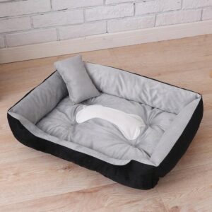 Bouledogue Avenue Pour Bouli Gris / 50X40X15CM Panier en Velours tout confort