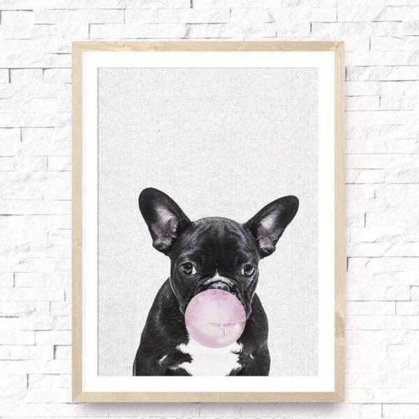 Bouledogue Avenue Pour Humains 13x18 cm Peinture - Bouledogue français