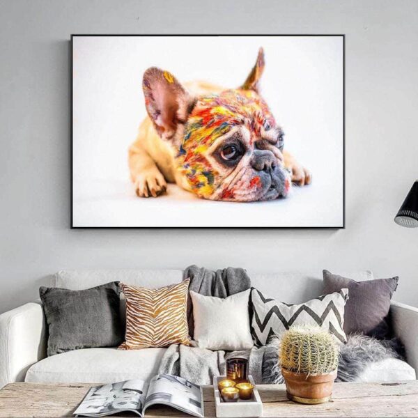Bouledogue Avenue Pour Humains 20x30cm Peinture - Bouledogue français