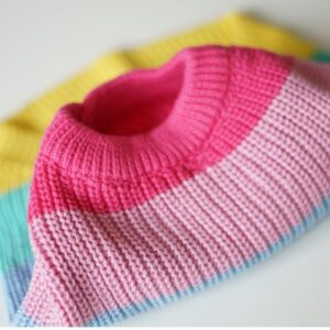 Bouledogue Avenue Pour Bouli Pull Arc-en-Ciel en Laine
