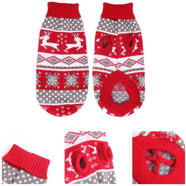Pull d'Hiver en Laine Noël pour Bouledogue Français – Vêtement de Noël Chaud et Confortable