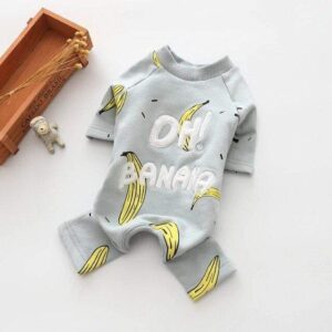 Pyjama D'hiver 'Oh Banana!' Pour Bouledogue francais Dog Apparel Vert / XXXL