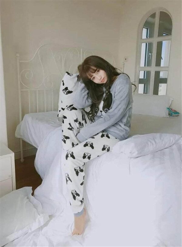 Bouledogue Avenue Pour Humains Pyjama Deux Pièces en flanelle motif Bouledogue : Doggie