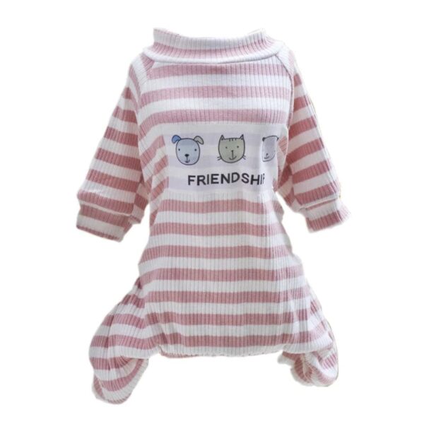 Pyjama rayé pour chiots Pour Bouli Rayure Rose / S-Pour 1-2kg
