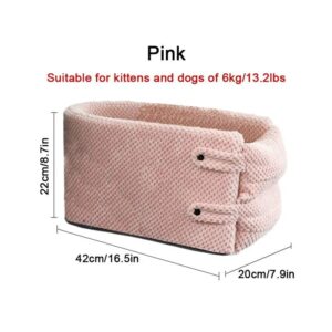 Siège Auto Central pour Bouledogue Français – Transport Sécurisé et Confortable Rose / 42x22x20 CM