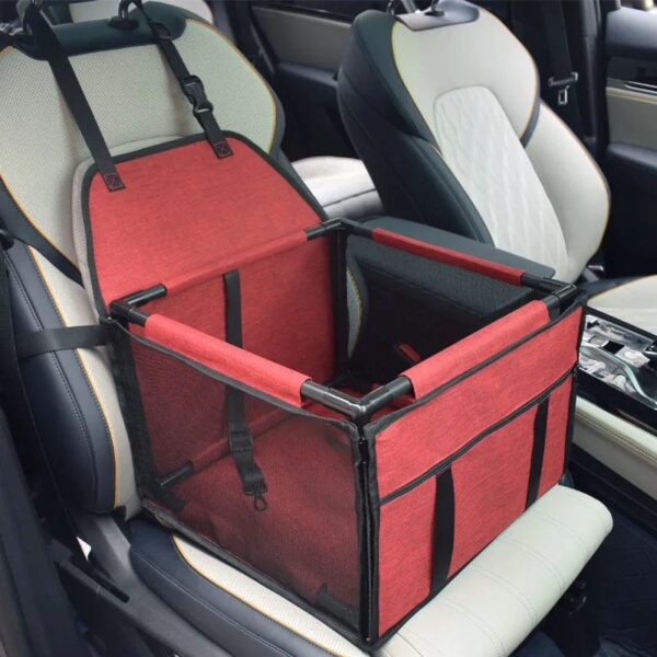 Siège Auto Pliable pour Bouledogue Français – Voyagez en Sécurité et Style Pour Bouli Rouge