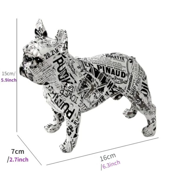 Statue Bouledogue Français en Résine Colorée – Ornement Décoratif Unique pour Maison et Bureau RC